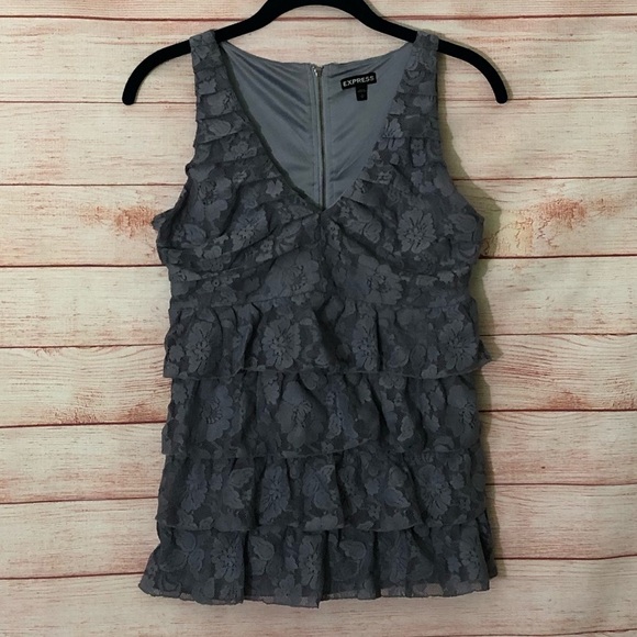 Express Sleeveless Gray Lace Layered - Picture 1 of 6